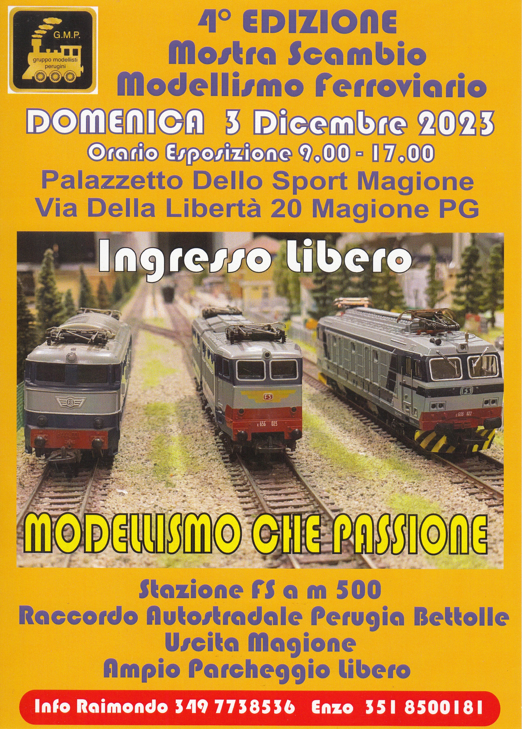 EVENTI  Domenica 3 Dicembre 2023 la 4a edizione della Mostra Scambio di modellismo  ferroviario - Binari & Dintorni