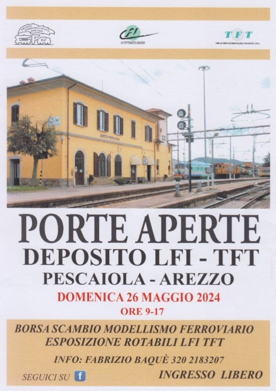 BORSA SCAMBIO | Domenica 26 Maggio 2024 “Porte Aperte” al Deposito LFI-TFT di Arezzo Pescaiola