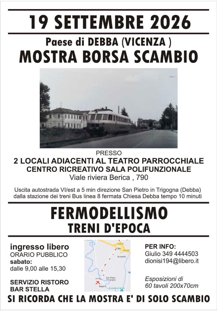 BORSA SCAMBIO | Sabato 19 Settembre 2026 appuntamento a Debba (Vicenza)